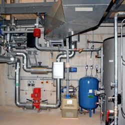 Rauchgas-Kühlsystem mit MSR- und Sicherheitstechnik, Druckhaltung, Abwärmeauskopplung; Leistungen 700...1000 kW