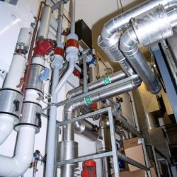 Rauchgaskühlsystem in einem Tierkrematorium für 2 Verbrennungsöfen; Leistung 550 kW