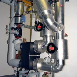Abwärmeauskopplung – Übergabestation an einem Rauchgaskühl-System; Leistung ca. 800 kW
